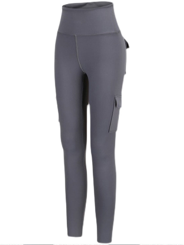 High Waist Design Yoga Pants with Pocket Support Fitness Activities