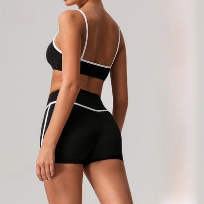 High-waist design running fitness Quick-dry yoga outfits Bra and shorts or Bra and pants set