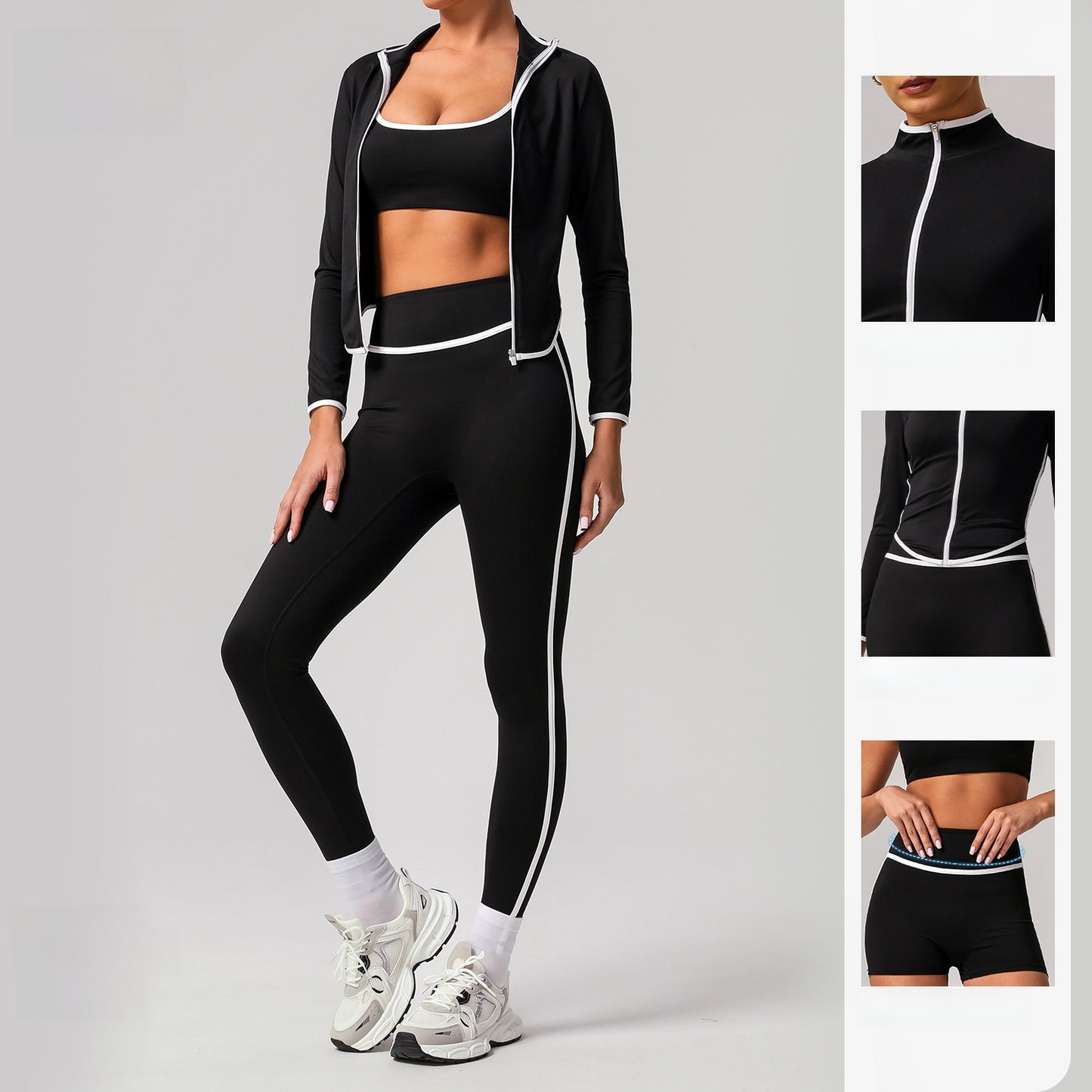 High-waist design running fitness Quick-dry yoga outfits Bra and shorts or Bra and pants set